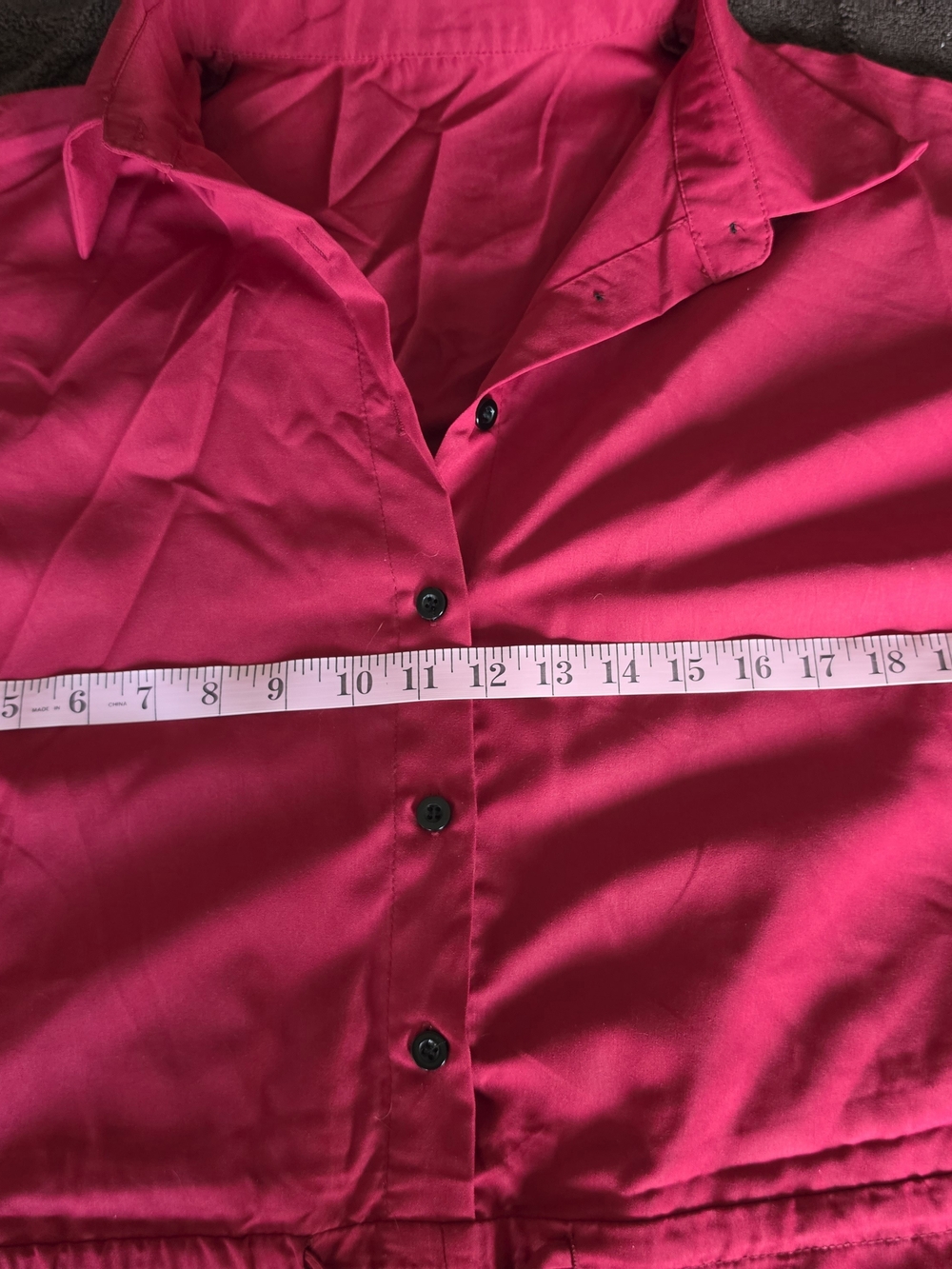 Ankle-Length Red Button-Front Jumpsuit - Picture 6 of 8